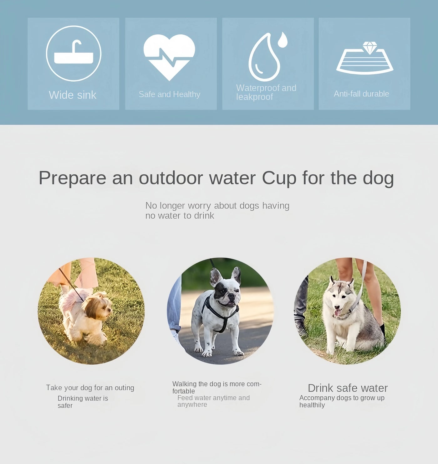 Portable Dog & Cat Water Bottle with Food Container – Travel Feeder Bowl for Pets | Easy Outdoor Hydration