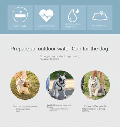 Portable Dog & Cat Water Bottle with Food Container – Travel Feeder Bowl for Pets | Easy Outdoor Hydration