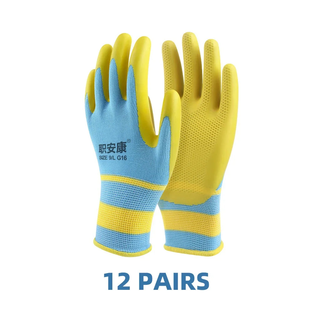 Safety Work Gloves Non-slip Wear-resistant Breathable Nitrile Gloves Rubber Protective Equipment Soft Puncture Proof