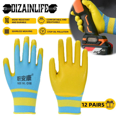 Safety Work Gloves Non-slip Wear-resistant Breathable Nitrile Gloves Rubber Protective Equipment Soft Puncture Proof