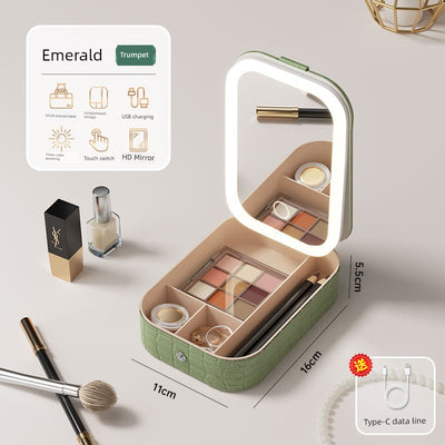 Carry Foldable Storage Box Dormitory Students Cosmetic Mirror
