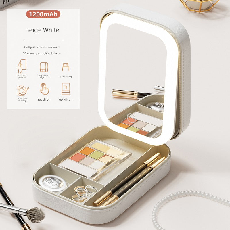 Carry Foldable Storage Box Dormitory Students Cosmetic Mirror