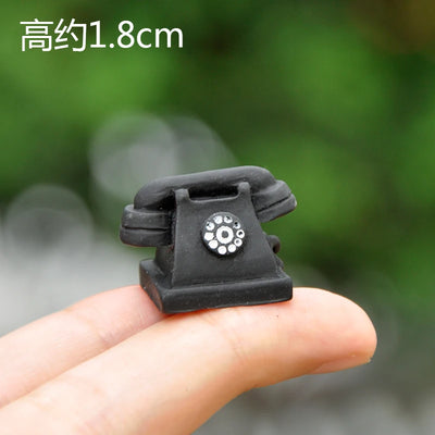 Retro Appliances Model Miniature Camera Gramophone TV Radio Fan Wall Clock DIY Doll House Decor, Terrarium Landscape Figurines