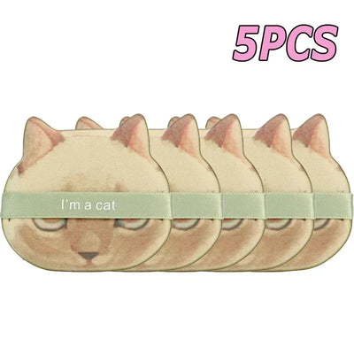 10PCS Cute Cat Makeup Puff Foundation Cosmetic Puff Smooth Powder Concealer Beauty Dry and Wet Dual-use Powder Puff Makeup Tool