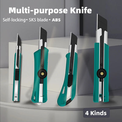 Utility Knife Sharp Cut Heavy Duty Steel Break 18mm Blade Paper Cut Electrician Utility Knife