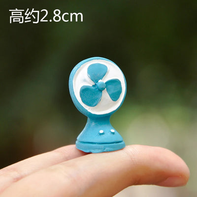 Retro Appliances Model Miniature Camera Gramophone TV Radio Fan Wall Clock DIY Doll House Decor, Terrarium Landscape Figurines