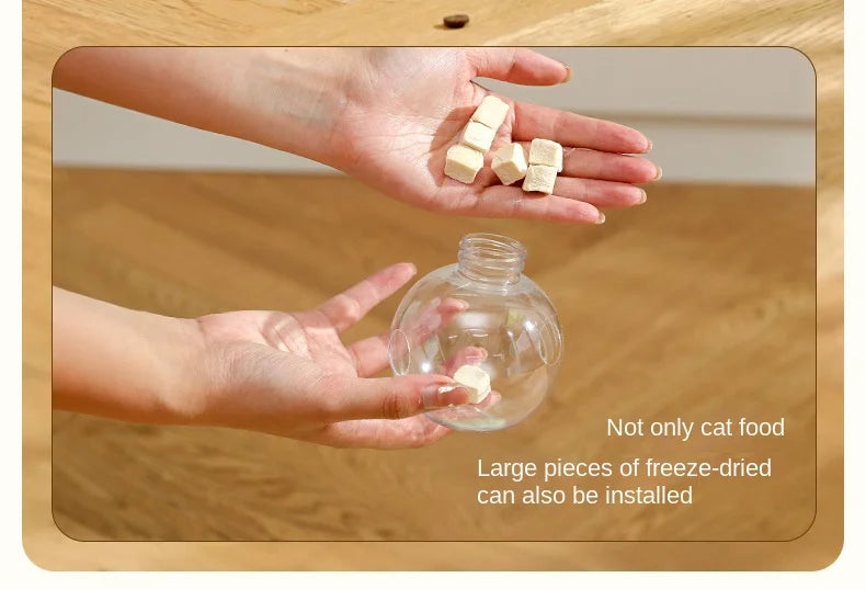 Interactive Cat & Dog Treat Ball – Puzzle Feeder Toy with Catnip | Slow Food Dispensing Fun