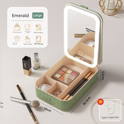 Carry Foldable Storage Box Dormitory Students Cosmetic Mirror