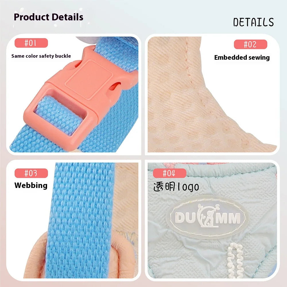 Cute Korean-Style Dog Harness & Leash – No-Pull Adjustable Vest for Small Pets, Ideal for Walks