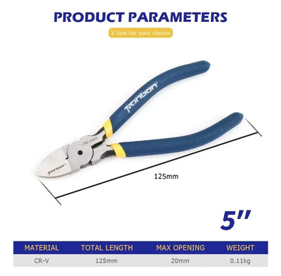 Diagonal Cutting Pliers 5/6 Inch Wire Stripping Tool Side Cutter Cable Burrs Nipper Electricians DIY Repair Hand Tools