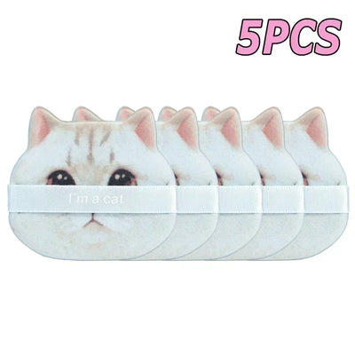 10PCS Cute Cat Makeup Puff Foundation Cosmetic Puff Smooth Powder Concealer Beauty Dry and Wet Dual-use Powder Puff Makeup Tool