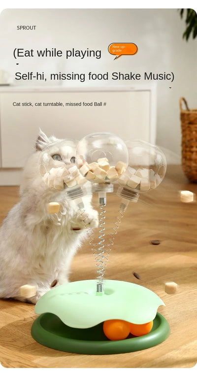 Interactive Cat & Dog Treat Ball – Puzzle Feeder Toy with Catnip | Slow Food Dispensing Fun