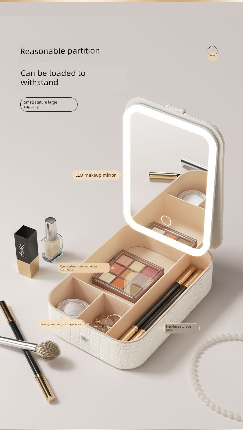 Carry Foldable Storage Box Dormitory Students Cosmetic Mirror