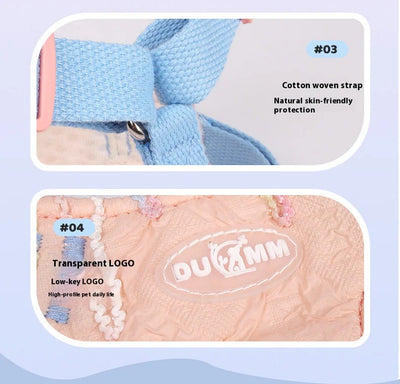 Cute Korean-Style Dog Harness & Leash – No-Pull Adjustable Vest for Small Pets, Ideal for Walks
