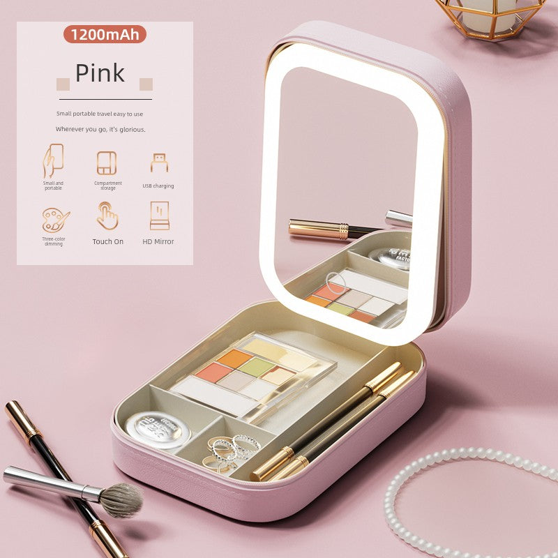 Carry Foldable Storage Box Dormitory Students Cosmetic Mirror