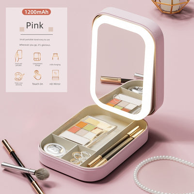 Carry Foldable Storage Box Dormitory Students Cosmetic Mirror