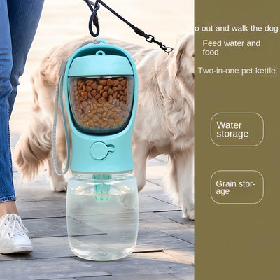 Portable Dog & Cat Water Bottle with Food Container – Travel Feeder Bowl for Pets | Easy Outdoor Hydration