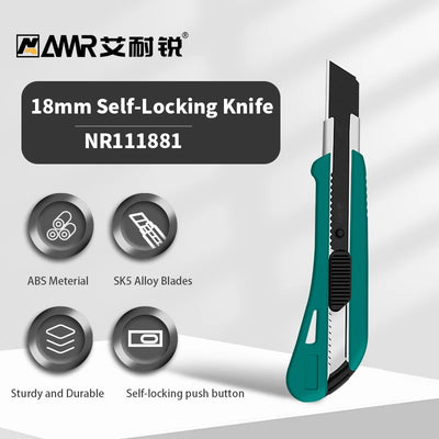 Utility Knife Sharp Cut Heavy Duty Steel Break 18mm Blade Paper Cut Electrician Utility Knife
